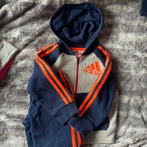 3T Navy, Grey, Orange Adidas sweatsuit
